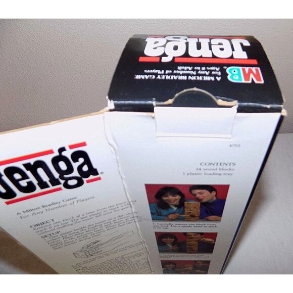 80s Jenga Wooden Block Stacking Game USA Tumbling Tower Milton Bradley Complete - Picture 4 of 4